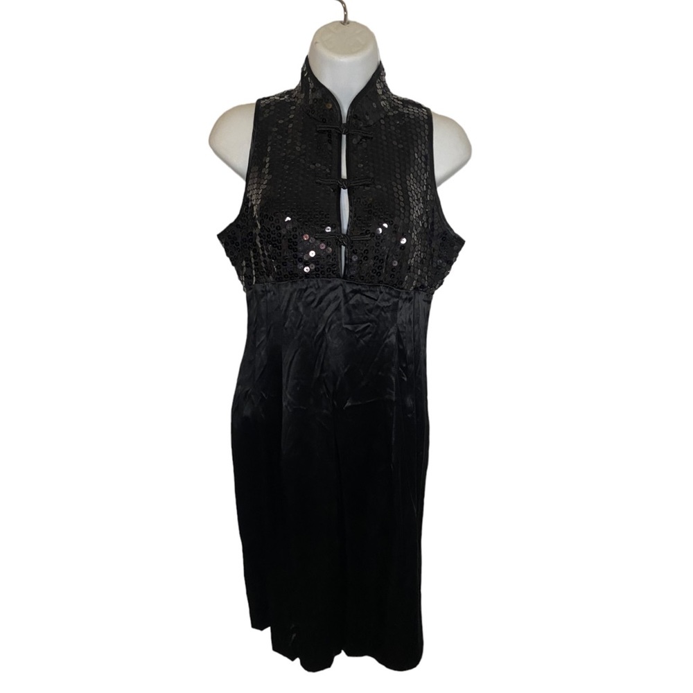 Vintage Zum Zum ✨ black sequin dress with silk skirt